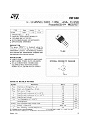 DataSheet IRF830 pdf